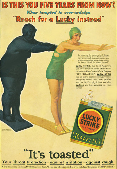 Lucky Strike Cigarettes Five Years From Now | Vintage Ad and Cover Art 1891-1970