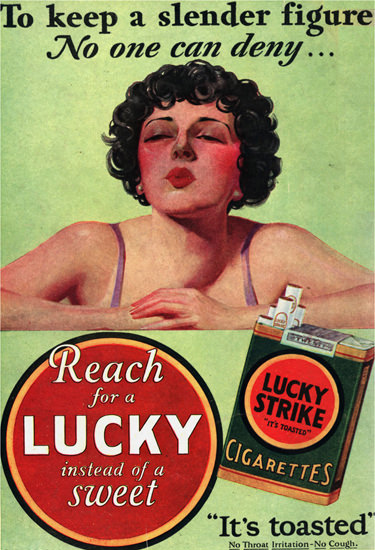 Lucky Strike Cigarettes To Keep A Slender Figure | Vintage Ad and Cover Art 1891-1970