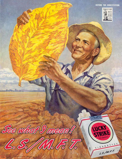 Lucky Strike Leaf See What I Mean 1945 | Mad Men Art | Vintage Ad Art ...