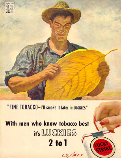 Lucky Strike Men Who Know Tabacco Best 1944 | Vintage Ad and Cover Art 1891-1970