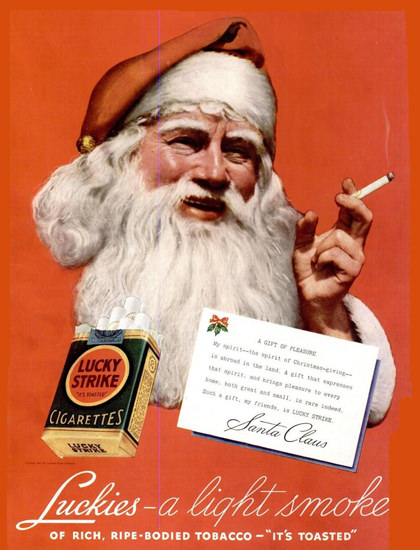 Lucky Strike Santa Claus Cigarettes | Vintage Ad and Cover Art 1891-1970