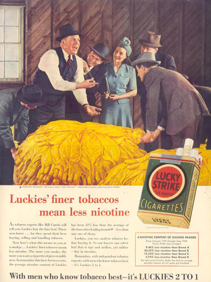 Lucky Strike Sold By Bill Currin 1940 Cigarettes | Vintage Ad and Cover Art 1891-1970