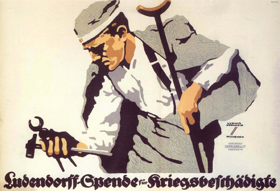 Ludendorff-Spende Fuer Kriegsbeschaedigte | Vintage War Propaganda Posters 1891-1970