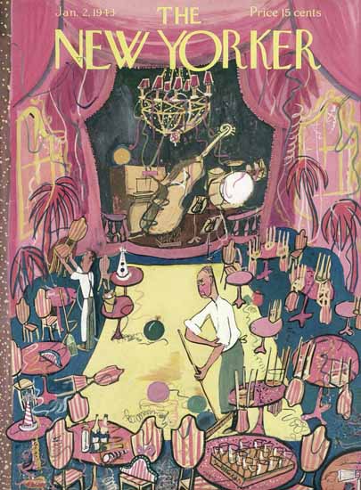 Ludwig Bemelmans The New Yorker 1943_01_02 Copyright | The New Yorker Graphic Art Covers 1925-1945