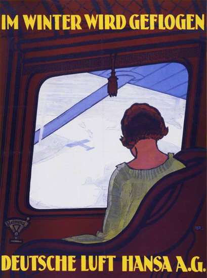 Lufthansa Im Winter Wird Geflogen 1933 | Vintage Travel Posters 1891-1970