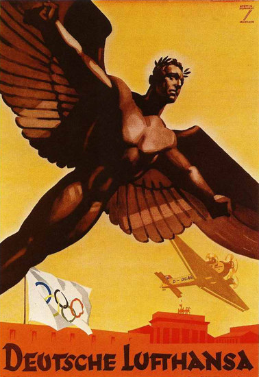 Lufthansa Olympic Games 1936 Berlin Germany | Vintage Travel Posters 1891-1970