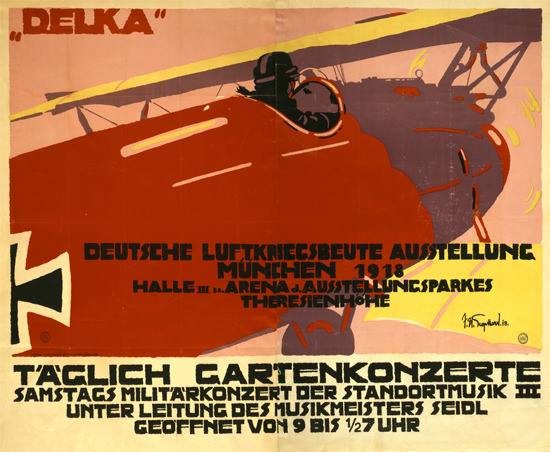 Luftkriegsbeute Ausstellung Muenchen 1918 | Vintage War Propaganda Posters 1891-1970