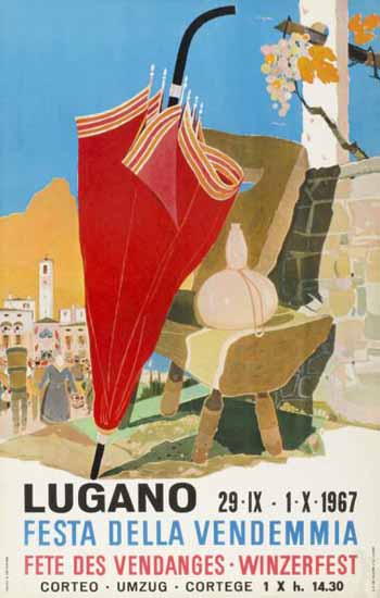 Lugano Festa Della Vendemmia Switzerland 1967 | Vintage Travel Posters 1891-1970