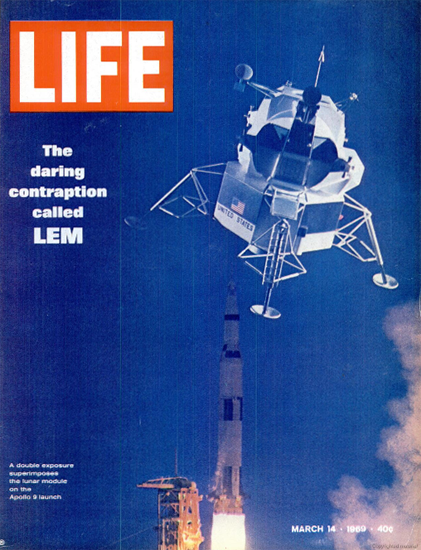 Lunar Excursion Module LEM Lander 14 Mar 1969 Copyright Life Magazine | Life Magazine Color Photo Covers 1937-1970