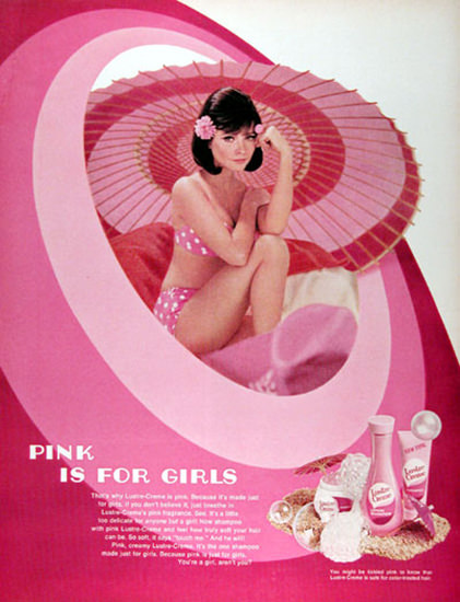 Lustre Cream 1968 Pink Is For Girls | Sex Appeal Vintage Ads and Covers 1891-1970