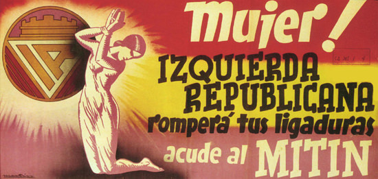 MITIN Izquierda Republicana Spain Espana | Vintage War Propaganda Posters 1891-1970