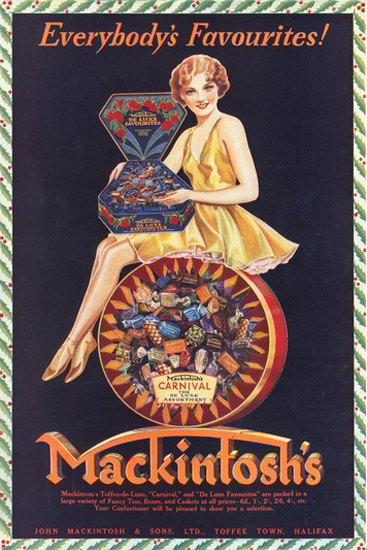 Mackintoshs Carnival Candies Toffee Halifax | Sex Appeal Vintage Ads and Covers 1891-1970