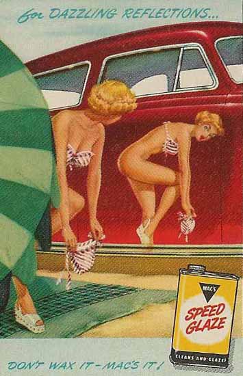 Macs Speed Glaze Ad 1950s Dont Wax it Red Sex Appeal | Sex Appeal Vintage Ads and Covers 1891-1970