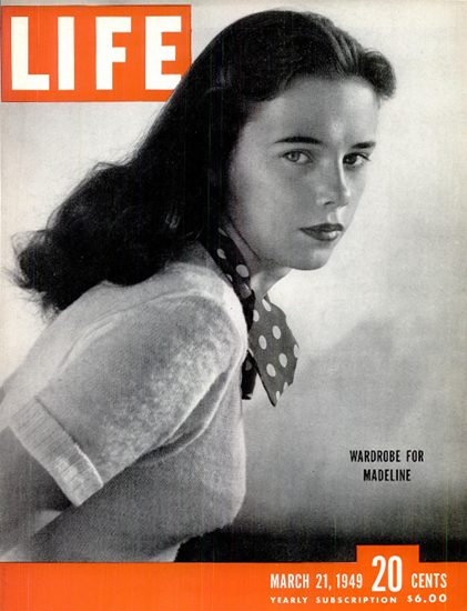 Madeline Balcar 21 Mar 1949 Copyright Life Magazine | Life Magazine BW Photo Covers 1936-1970