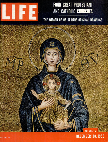 Madonna and Child Mosaic 28 Dec 1953 Copyright Life Magazine | Life Magazine Color Photo Covers 1937-1970