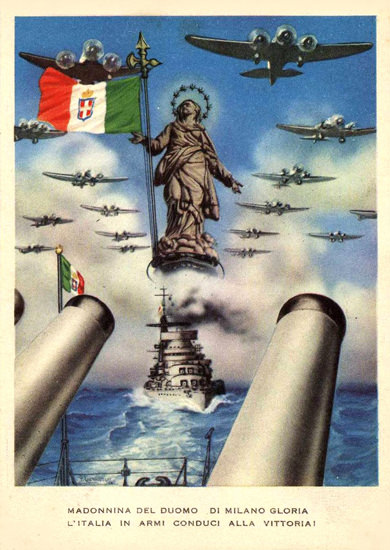 Madonnina Del Duomo Di Milano Gloria L Italia | Vintage War Propaganda Posters 1891-1970