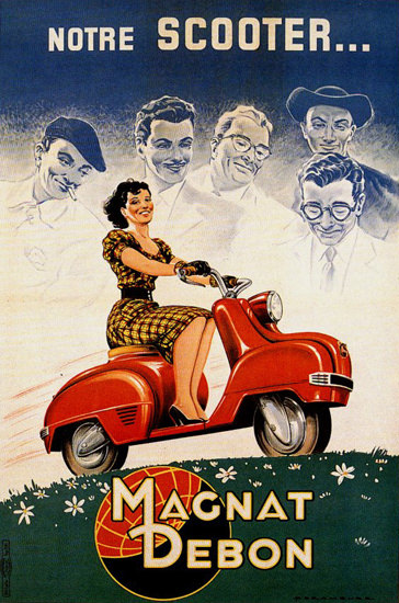 Magnat Debon Notre Scooter 1952 Perambure | Sex Appeal Vintage Ads and Covers 1891-1970