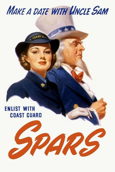 Make A Date With Uncle Sam Coast Guard Cadet | Vintage War Propaganda Posters 1891-1970