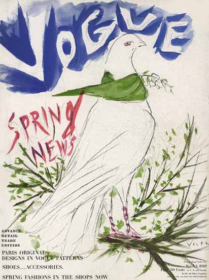 Marcel Vertes Vogue Cover 1949-03-01 Copyright | Vogue Magazine Graphic Art Covers 1902-1958