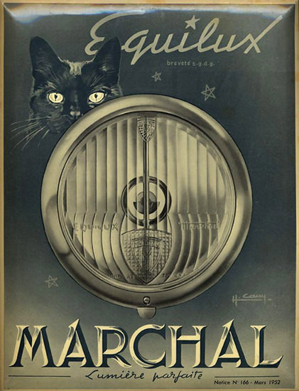 Marchal Equilux Lumiere Parfaite 1952 Black Cat | Vintage Ad and Cover Art 1891-1970