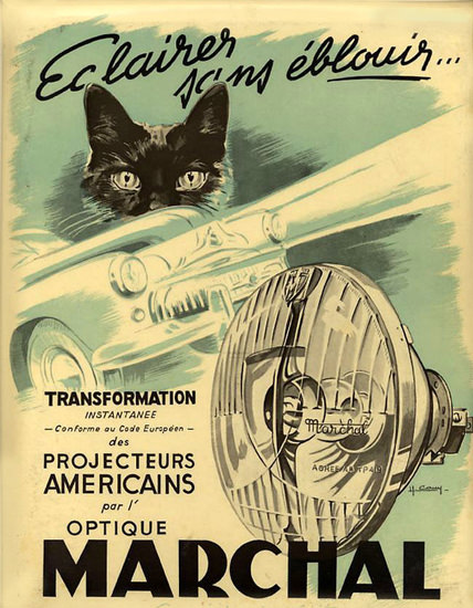 Marchal Optique Black Cat 1950 | Vintage Ad and Cover Art 1891-1970