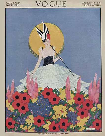 Margaret B Bull Vogue Cover 1915-01-15 Copyright | Vogue Magazine Graphic Art Covers 1902-1958