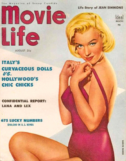 Marilyn Monroe Movie Life Cover Copyright 1954 | Sex Appeal Vintage Ads and Covers 1891-1970