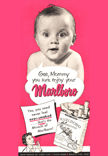 Marlboro Baby Mommy You Sure Enjoy 1951 | Vintage Ad and Cover Art 1891-1970