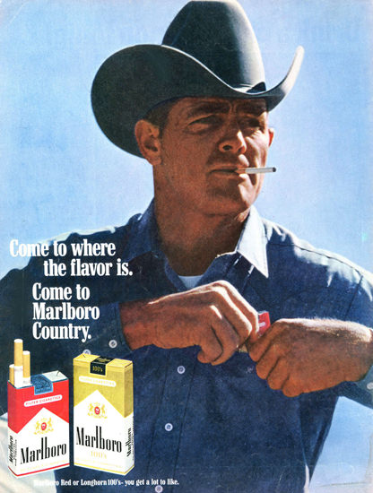 Marlboro Cigarettes Marlboro Man 1968 | Mad Men Art | Vintage Ad Art ...