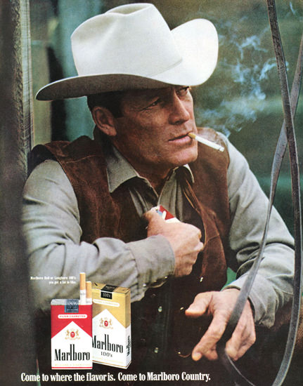 Marlboro Cigarettes Marlboro Man 1970 Pause | Mad Men Art | Vintage Ad ...