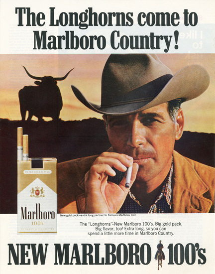 Marlboro Cigarettes The Longhorns Come 1967 | Vintage Ad and Cover Art 1891-1970