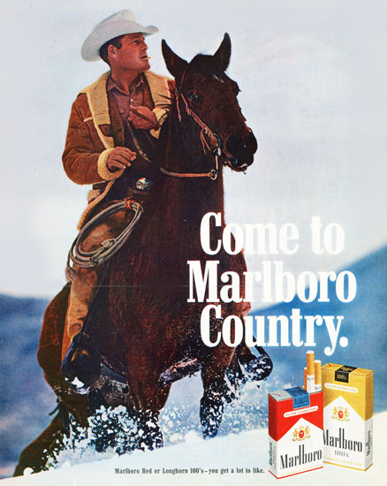 Marlboro Come To Marlboro Country 1970 Snow | Vintage Ad and Cover Art 1891-1970