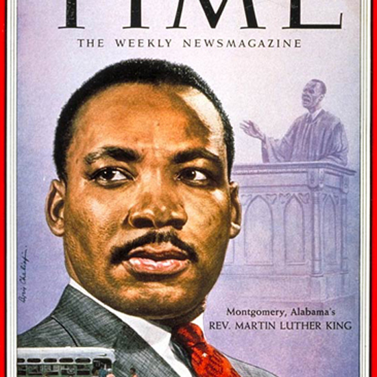 Martin Luther King Time Magazine 1957-02 by Boris Chaliapin crop | Best of Vintage Cover Art 1900-1970