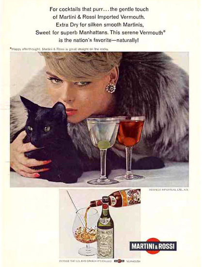 Martini Rossi Lady Black Cat 1967 | Sex Appeal Vintage Ads and Covers 1891-1970