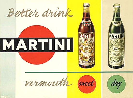 Martini Vermouth Sweet Dry 1955 | Vintage Ad and Cover Art 1891-1970