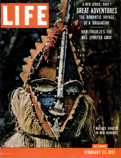 Masked Dancer in New Hebrides 25 Feb 1957 Copyright Life Magazine | Life Magazine Color Photo Covers 1937-1970