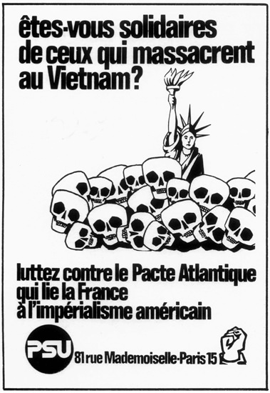 Massacre Au Vietnam France Against The USA | Vintage War Propaganda Posters 1891-1970