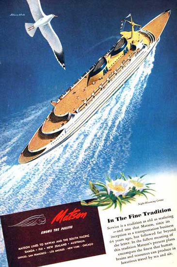 Matson Hawaii Cruise 1946 Ocean Liner Sea Gull | Vintage Travel Posters 1891-1970