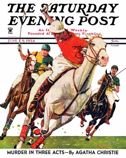 Maurice Bower Saturday Evening Post Polo Match 1934_06_09 | The Saturday Evening Post Graphic Art Covers 1931-1969