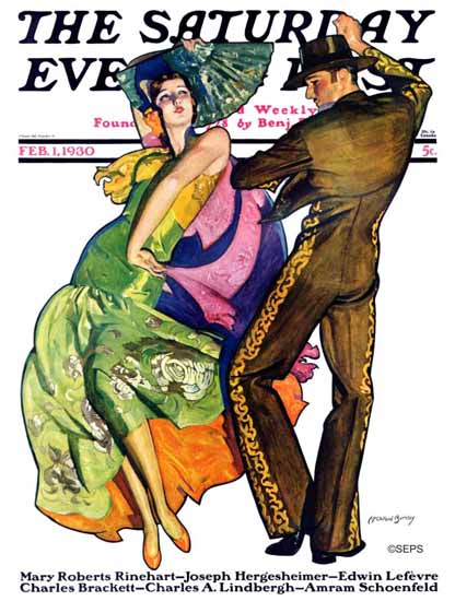 McClelland Barclay Saturday Evening Post Flamenco 1930_02_01 | The Saturday Evening Post Graphic Art Covers 1892-1930