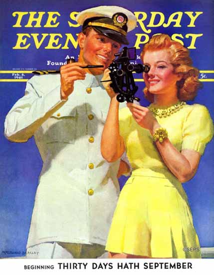 McClelland Barclay Saturday Evening Post Naval 1941_02_08 Sex Appeal | Sex Appeal Vintage Ads and Covers 1891-1970