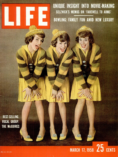 McGuires Best-Selling Vocal Group 17 Mar 1958 Copyright Life Magazine | Life Magazine Color Photo Covers 1937-1970