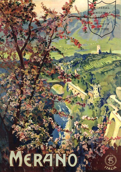 Merano Italia Italy Richter | Vintage Travel Posters 1891-1970