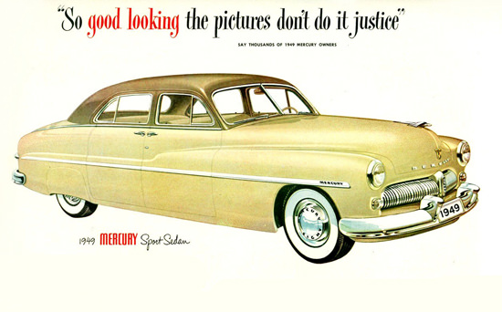 Mercury Sport Sedan 1949 | Mad Men Art | Vintage Ad Art Collection