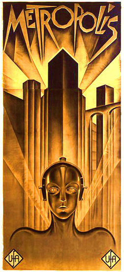 Metropolis Movie Gold UfA 1927 | Vintage Ad and Cover Art 1891-1970