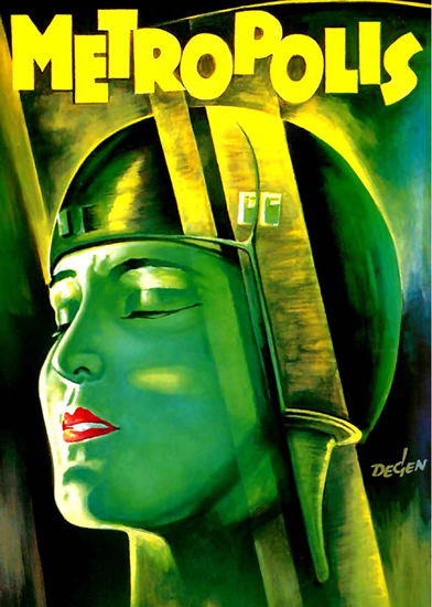 Metropolis Movie Green UfA 1927 | Sex Appeal Vintage Ads and Covers 1891-1970