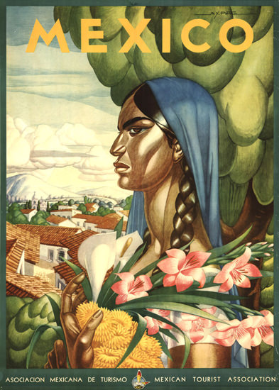 Mexico Woman 1940s | Vintage Travel Posters 1891-1970