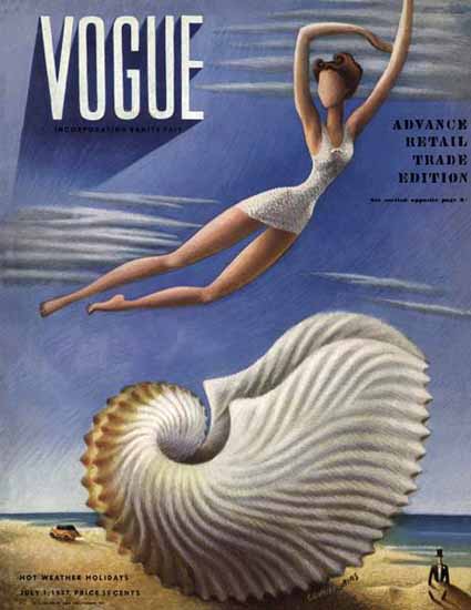 Miguel Covarrubias Magazine Cover 1937-07-01 Copyright | Vogue Magazine Graphic Art Covers 1902-1958