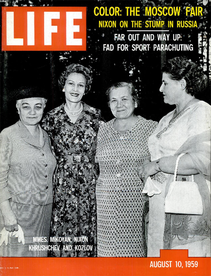 Mikoyan Nixon Khrushchev Kozlov 10 Aug 1959 Copyright Life Magazine | Life Magazine BW Photo Covers 1936-1970