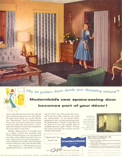 Modernfold Doors 1955 | Vintage Ad and Cover Art 1891-1970